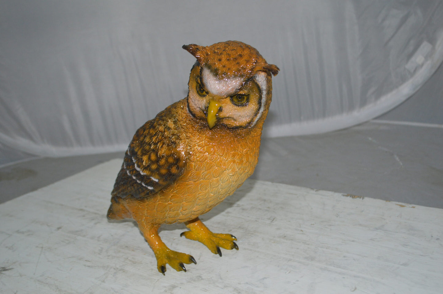 Owl Standing Bronze Statue - Size: 13"L x 7"W x 11"H.
