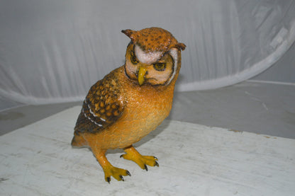 Owl Standing Bronze Statue - Size: 13"L x 7"W x 11"H.