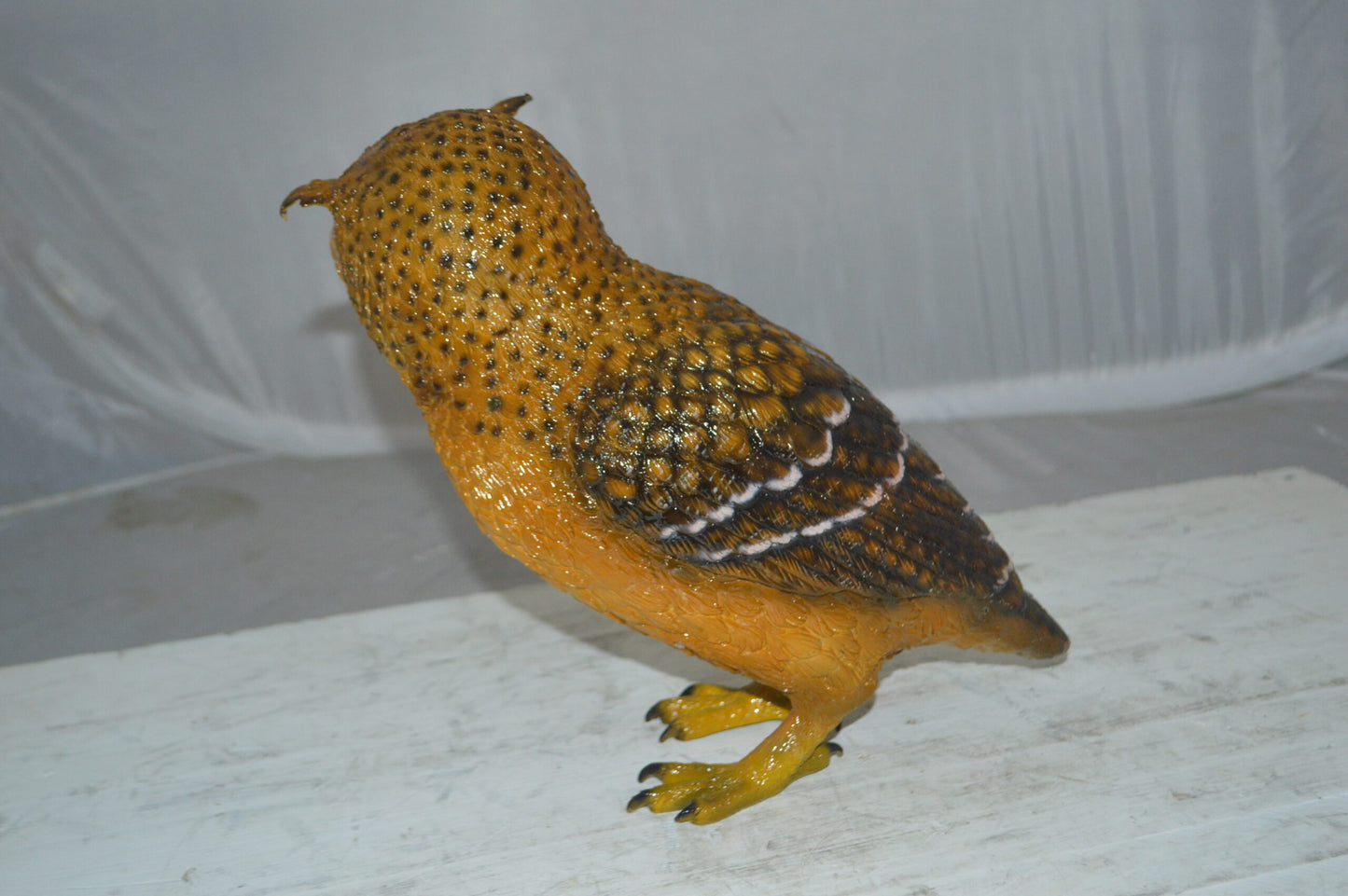 Owl Standing Bronze Statue - Size: 13"L x 7"W x 11"H.