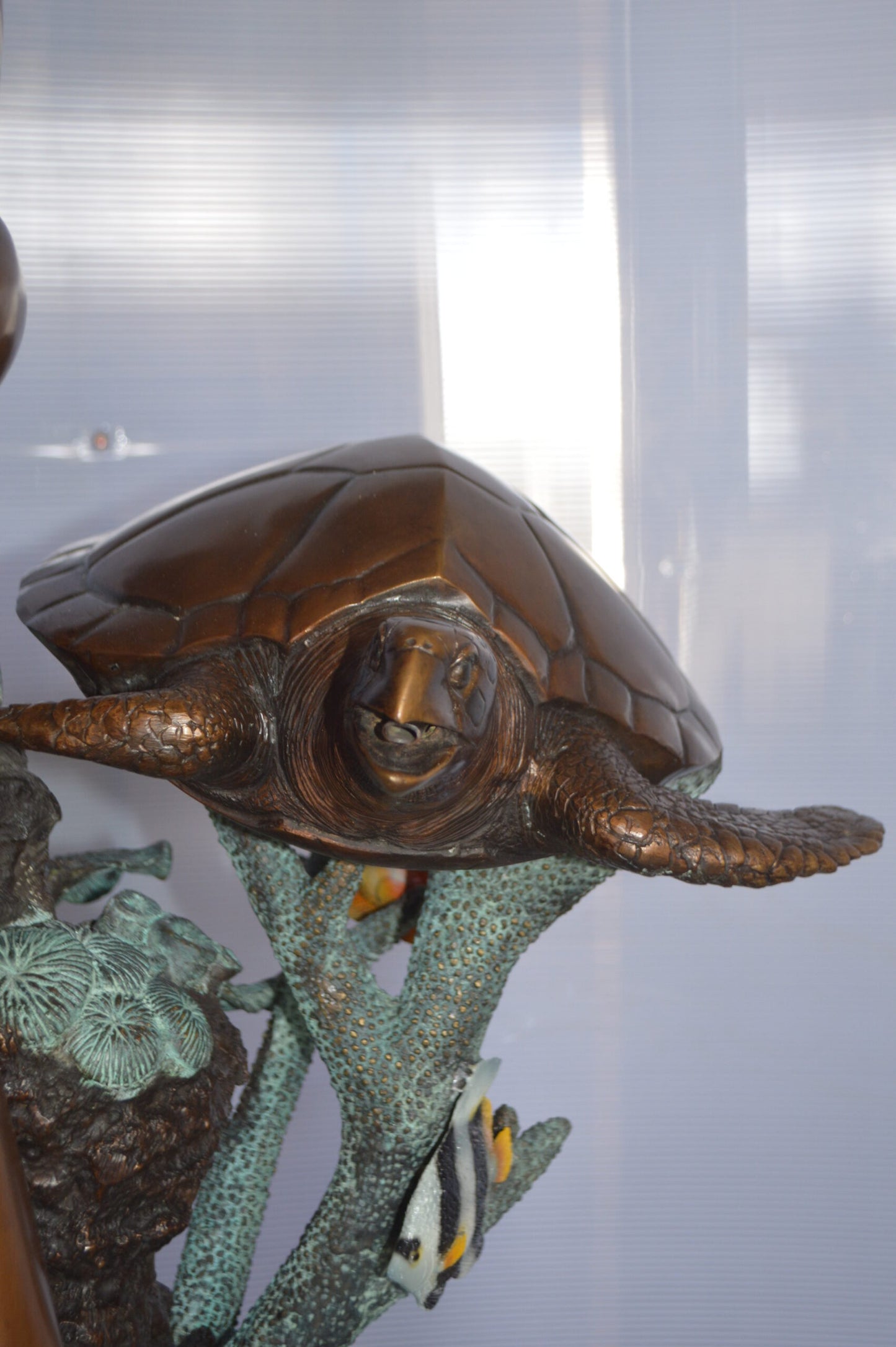 Mermaid Diving for a Pearl Fountain Bronze Statue -  Size: 34"L x 27"W x 93"H.