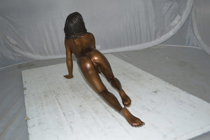 Nude Crawling Women Erotic Bronze Statue Art Nude- Size: 24"L x 10"W x 11"H.
