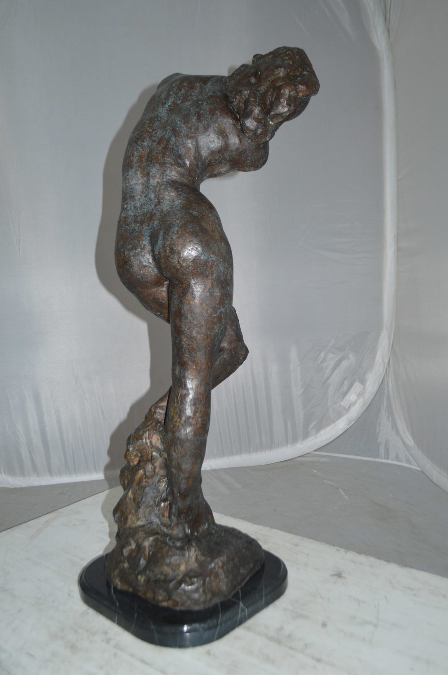 Eve Replica by Rodin Bronze Statue -  Size: 10"L x 10"W x 32"H.