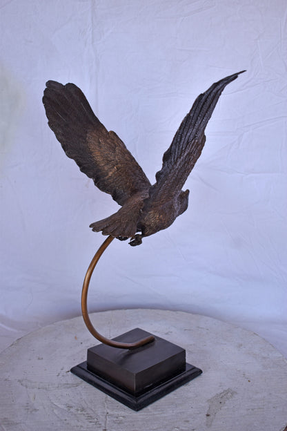 Owl Searching for Prey Bronze Statue - Size: 18"L x 11"W x 22"H.