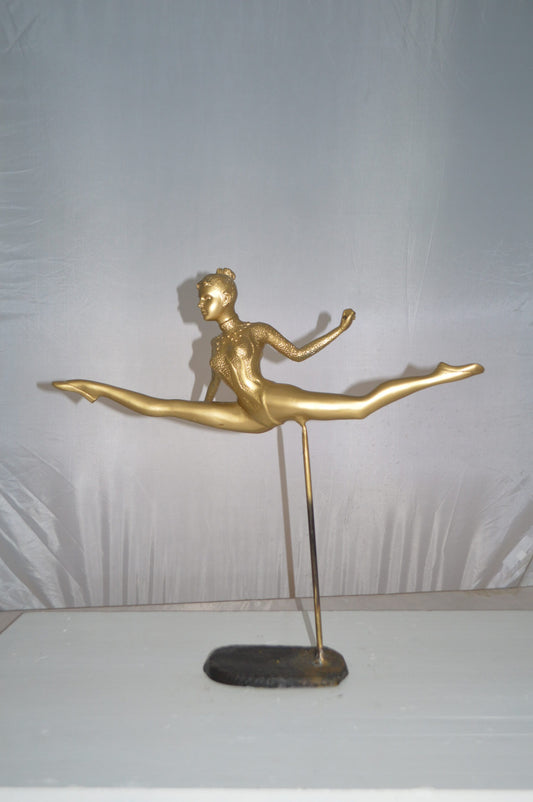 Ballerina jumping high Bronze Statue -  Size: 21"L x 9"W x 21"H.