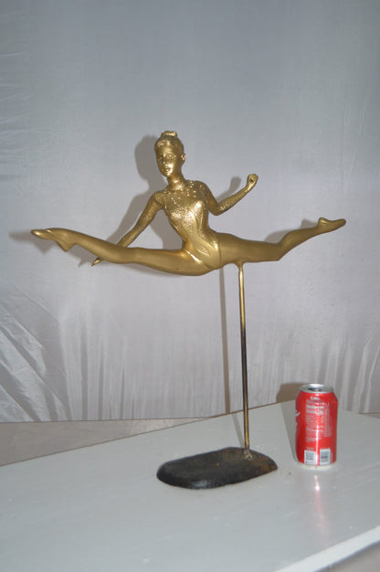 Ballerina jumping high Bronze Statue -  Size: 21"L x 9"W x 21"H.