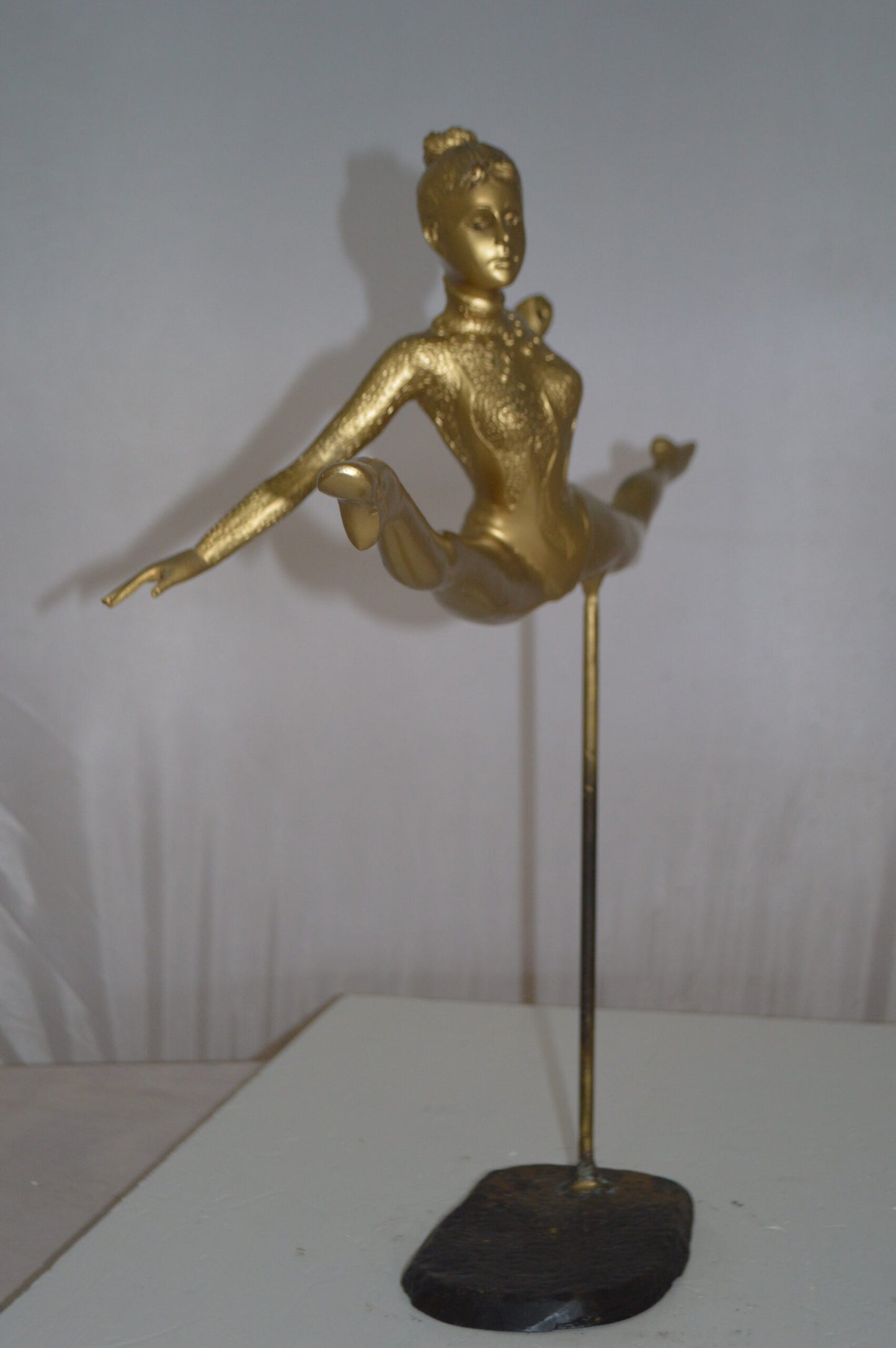 Ballerina jumping high Bronze Statue -  Size: 21"L x 9"W x 21"H.