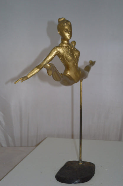 Ballerina jumping high Bronze Statue -  Size: 21"L x 9"W x 21"H.