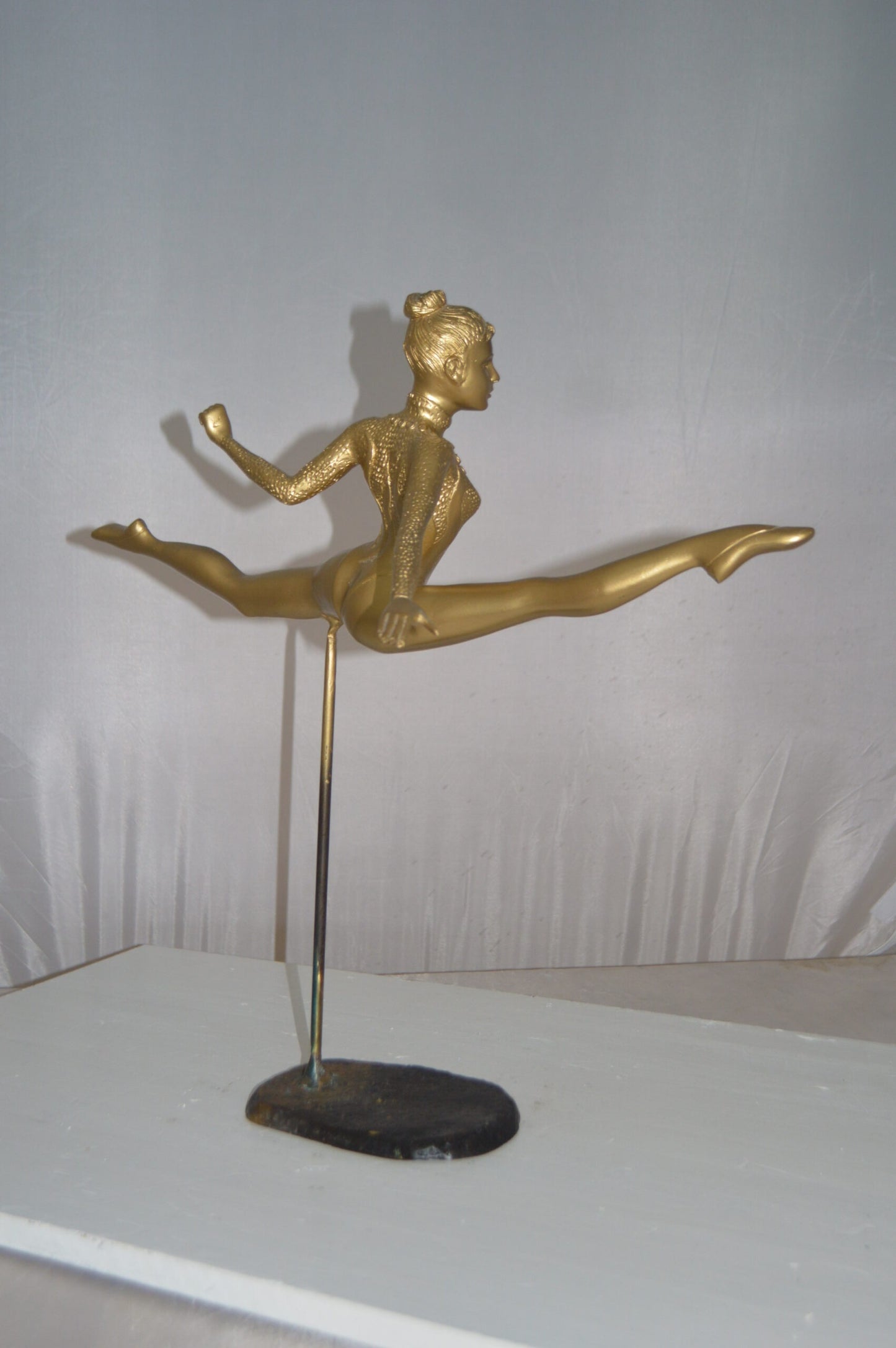 Ballerina jumping high Bronze Statue -  Size: 21"L x 9"W x 21"H.