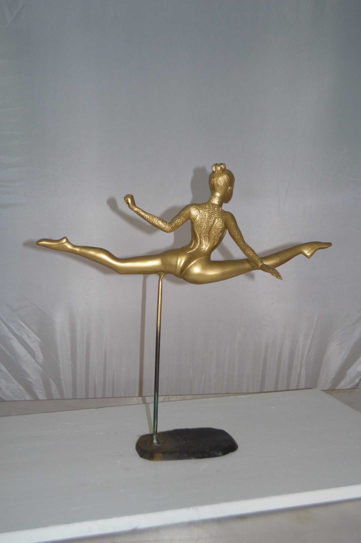 Ballerina jumping high Bronze Statue -  Size: 21"L x 9"W x 21"H.