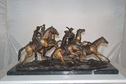 Old Dragoons by Remington replica Bronze Statue -  Size: 32"L x 12"W x 13"H.
