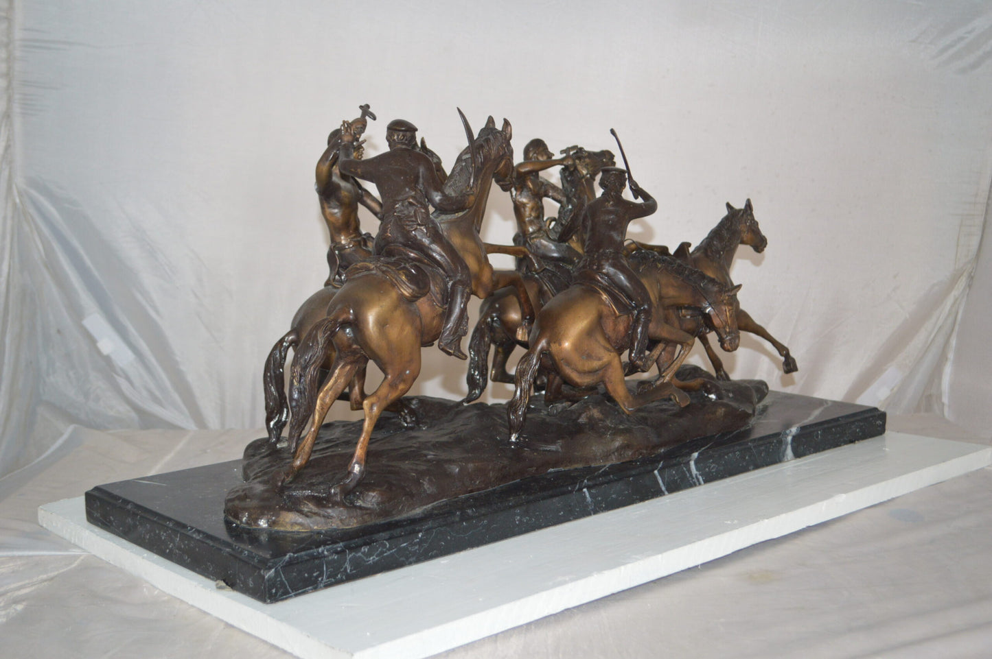 Old Dragoons by Remington replica Bronze Statue -  Size: 32"L x 12"W x 13"H.