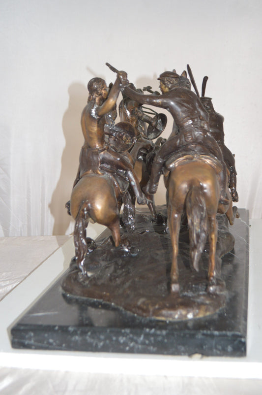 Old Dragoons by Remington replica Bronze Statue -  Size: 32"L x 12"W x 13"H.