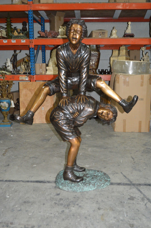 Leapfrog - Large Bronze Statue -  Size: 41"L x 22"W x 57"H.