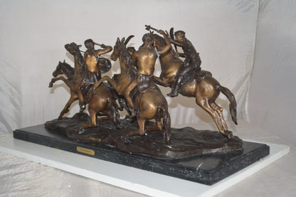 Old Dragoons by Remington replica Bronze Statue -  Size: 32"L x 12"W x 13"H.