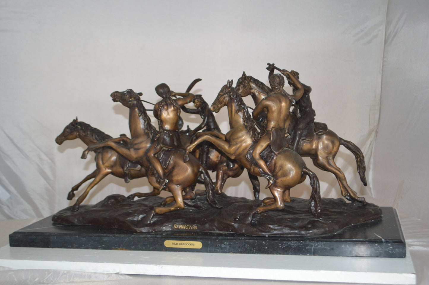 Old Dragoons by Remington replica Bronze Statue -  Size: 32"L x 12"W x 13"H.