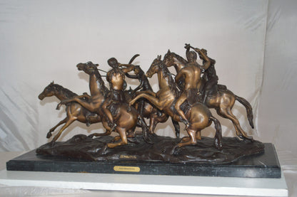 Old Dragoons by Remington replica Bronze Statue -  Size: 32"L x 12"W x 13"H.