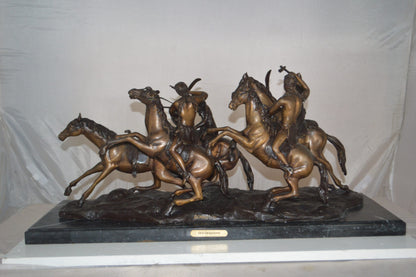 Old Dragoons by Remington replica Bronze Statue -  Size: 32"L x 12"W x 13"H.