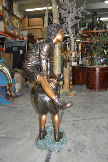 Leapfrog - Large Bronze Statue -  Size: 41"L x 22"W x 57"H.