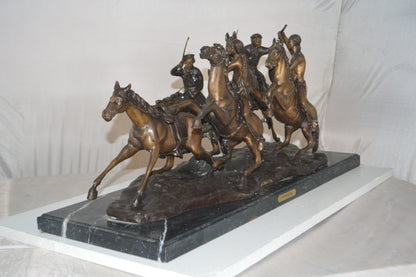 Old Dragoons by Remington replica Bronze Statue -  Size: 32"L x 12"W x 13"H.