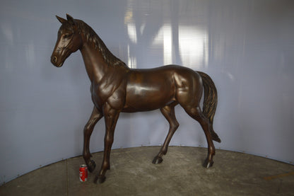 Standing horse - large Bronze Statue -  Size: 58"L x 16"W x 50"H.