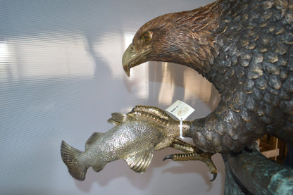 Landing Eagle on a Tree Giant Bronze Statue -  Size: 72"L x 36"W x 88"H.