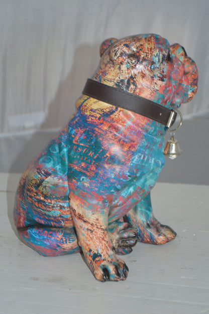 Modern playful Bulldog made of Resin -  Size: 9"L x 8"W x 12"H.