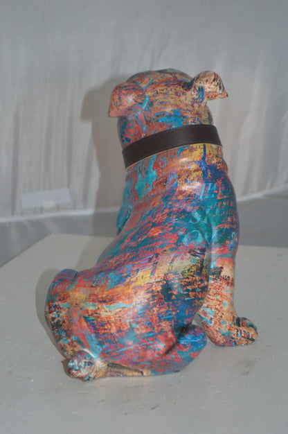 Modern playful Bulldog made of Resin -  Size: 9"L x 8"W x 12"H.