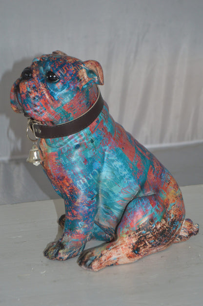 Modern playful Bulldog made of Resin -  Size: 9"L x 8"W x 12"H.