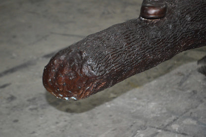 Two Boys Fishing on Tree Log Bronze Fountain -  Size: 53"L x 25"W x 47"H.