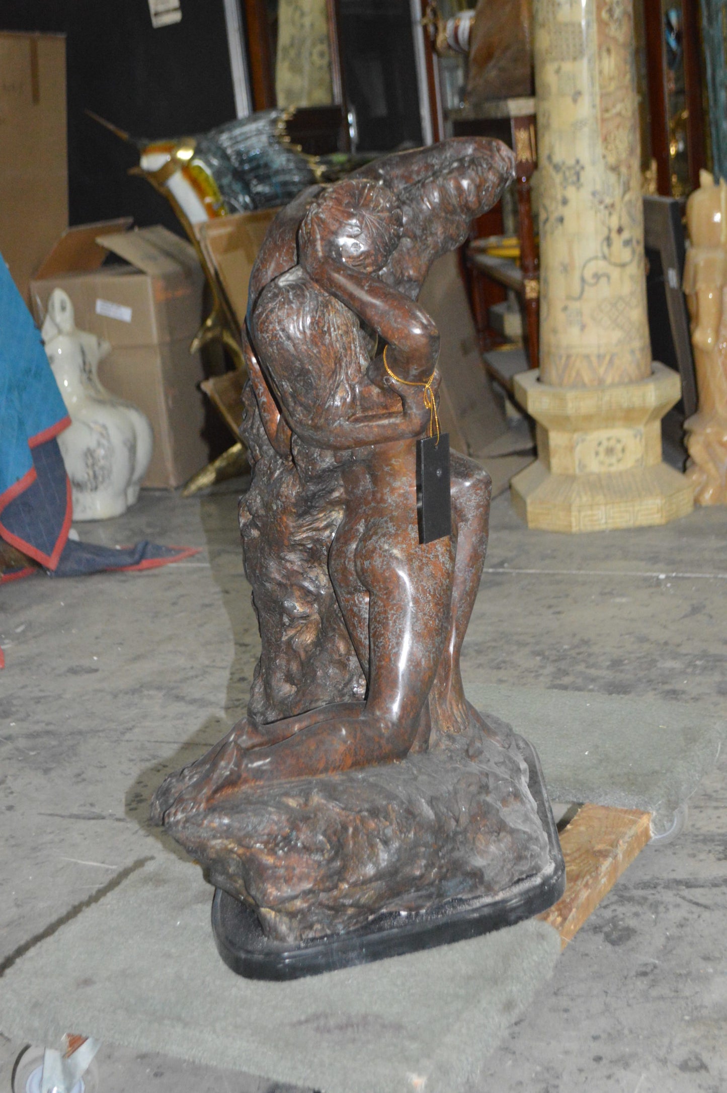 Lovers replica by Rodin Bronze Statue -  Size: 28"L x 18"W x 32"H.