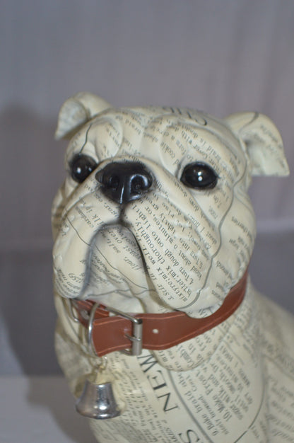 Modern News Bulldog made of Resin -  Size: 9"L x 8"W x 12"H.
