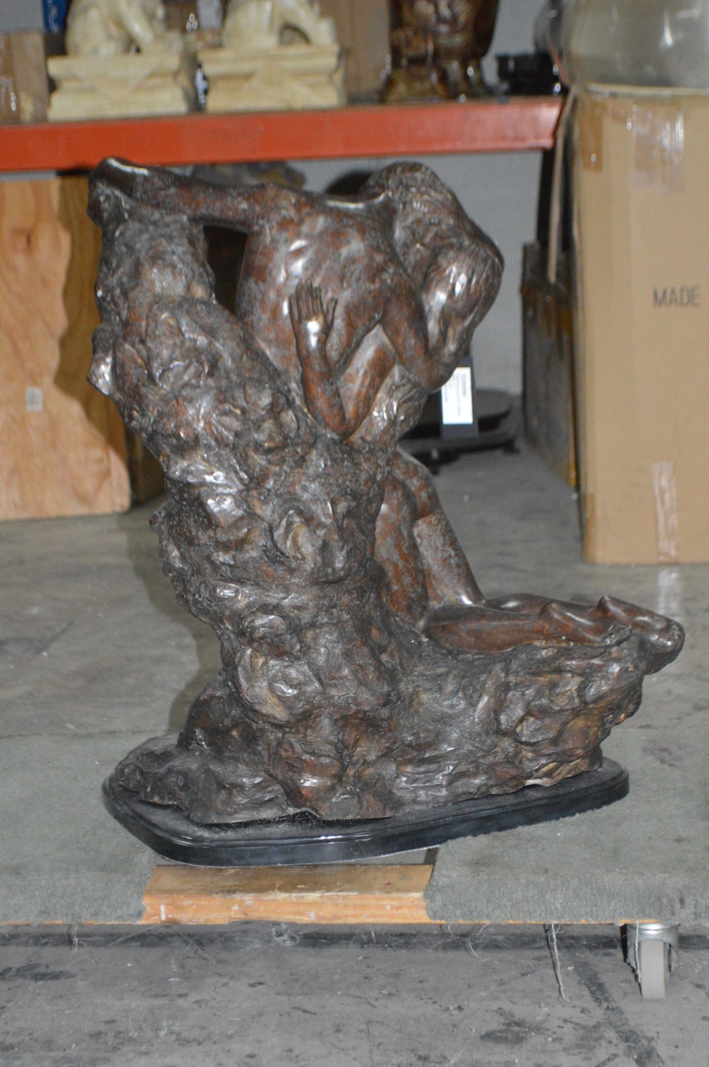 Lovers replica by Rodin Bronze Statue -  Size: 28"L x 18"W x 32"H.