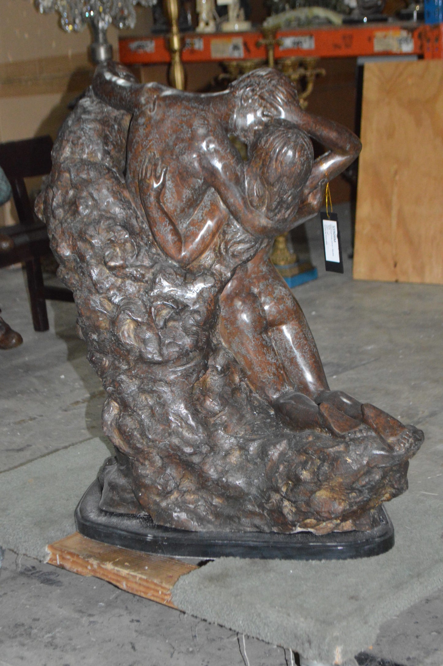 Lovers replica by Rodin Bronze Statue -  Size: 28"L x 18"W x 32"H.