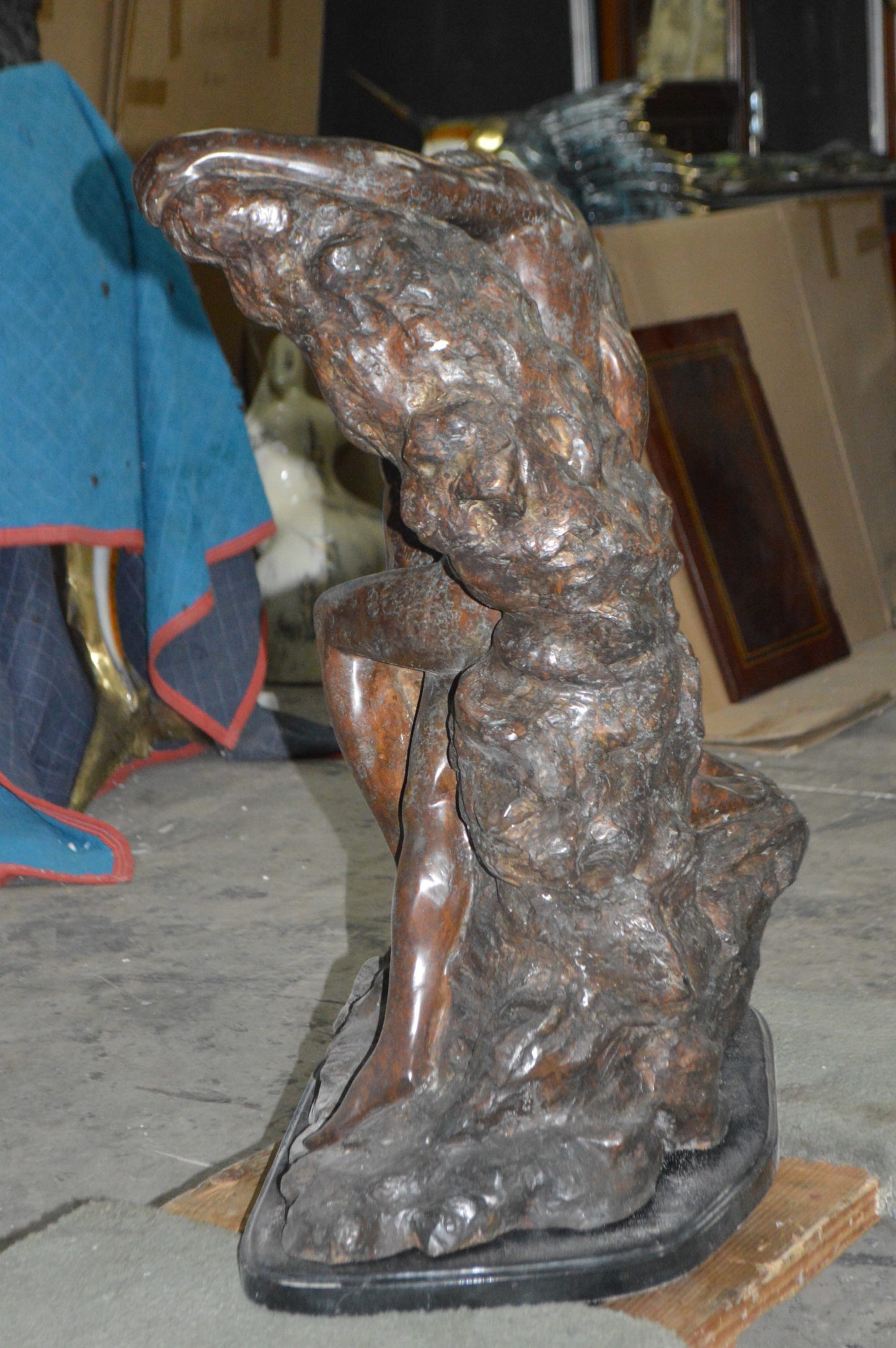 Lovers replica by Rodin Bronze Statue -  Size: 28"L x 18"W x 32"H.