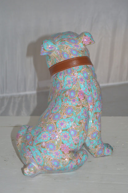 Modern Pastel Bulldog made of Resin -  Size: 9"L x 8"W x 12"H.