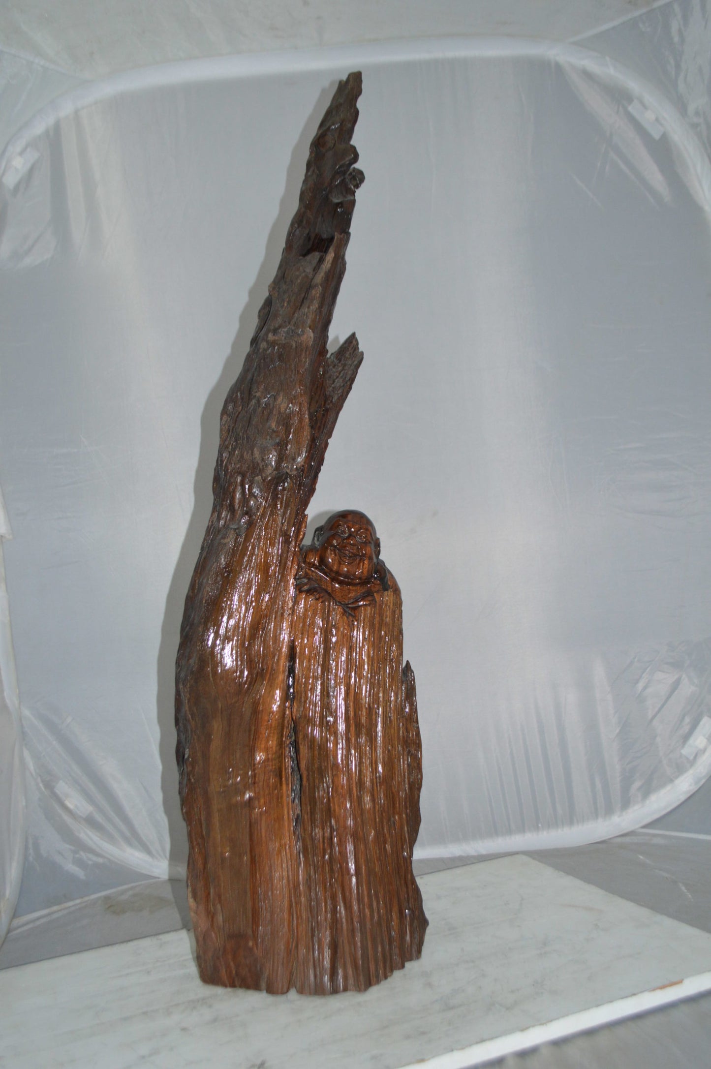 Wood Carved Buddha CC4 -  Size: 15"L x 10"W x 45"H.