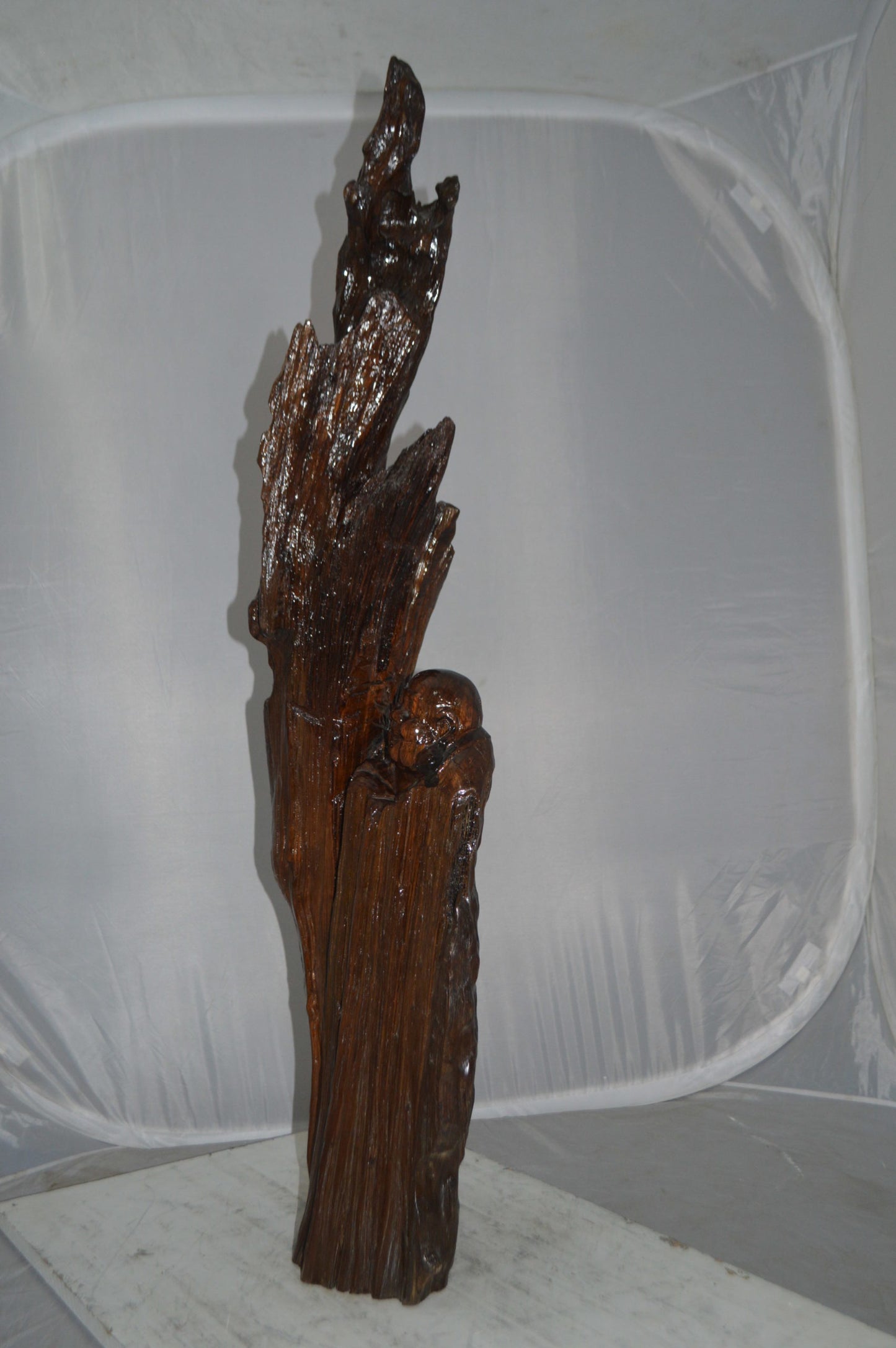 Wood Carved Buddha CC4 -  Size: 15"L x 10"W x 45"H.