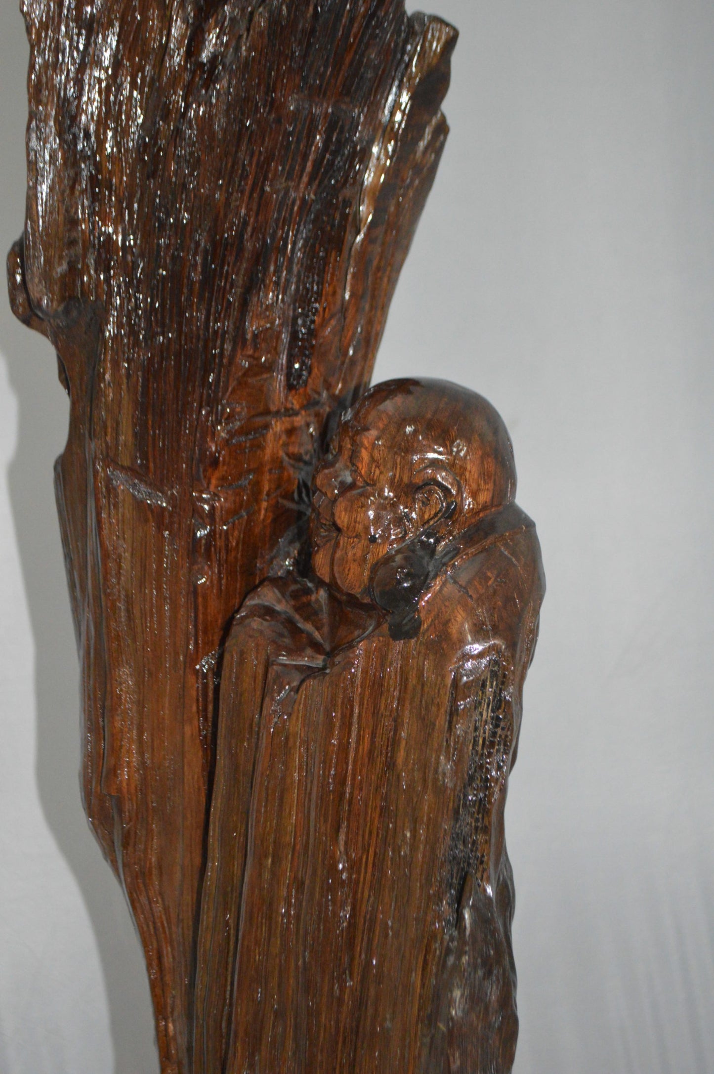 Wood Carved Buddha CC4 -  Size: 15"L x 10"W x 45"H.