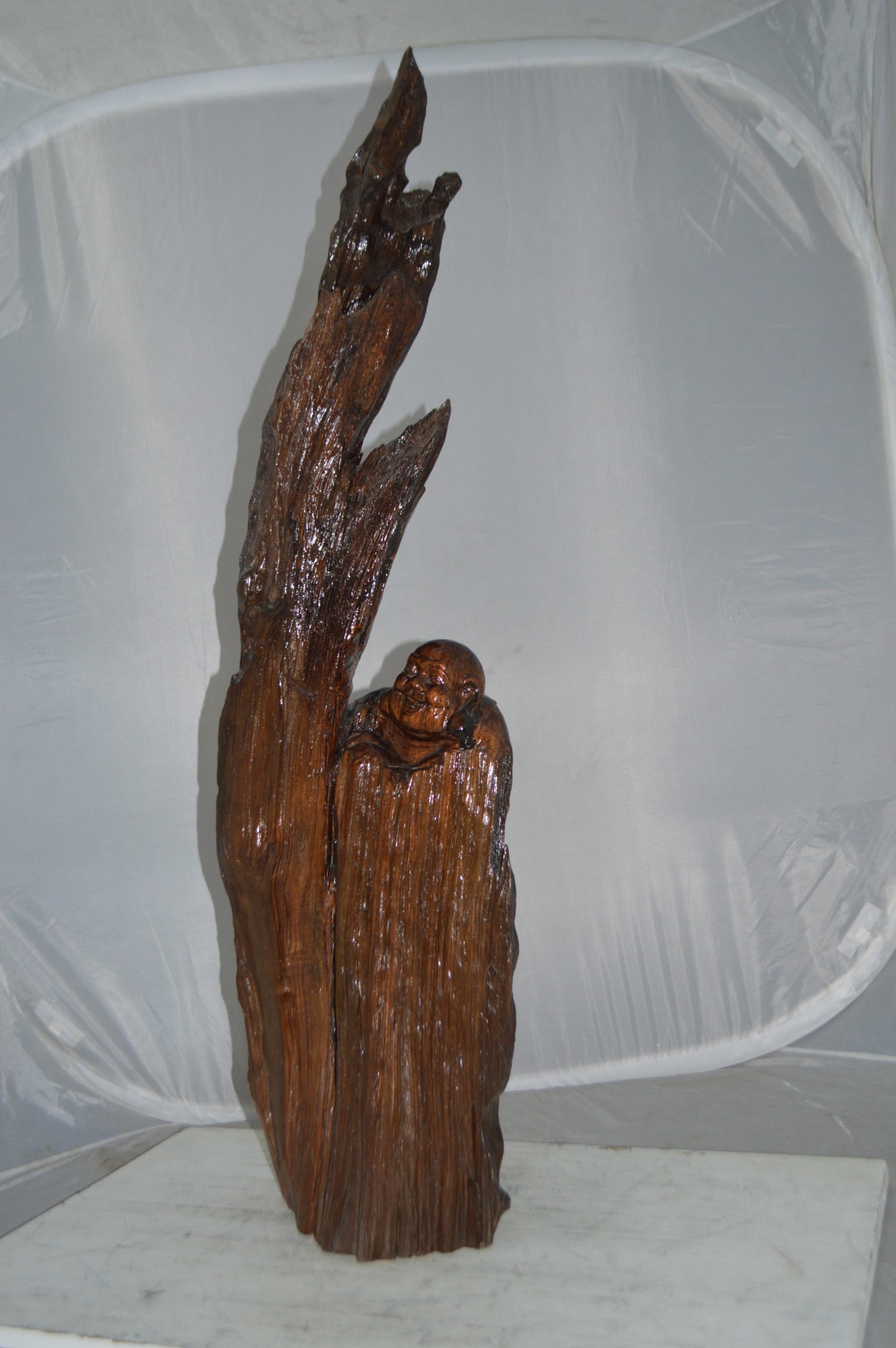 Wood Carved Buddha CC4 -  Size: 15"L x 10"W x 45"H.