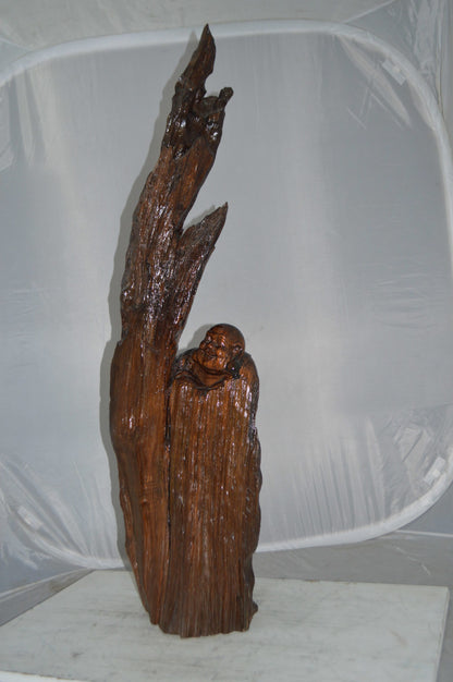 Wood Carved Buddha CC4 -  Size: 15"L x 10"W x 45"H.