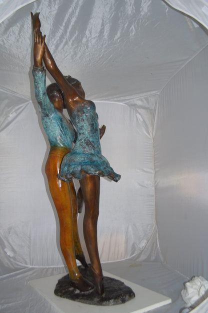 A couple of Ballerina Dancers Bronze Statue -  Size: 21"L x 38"W x 57"H.