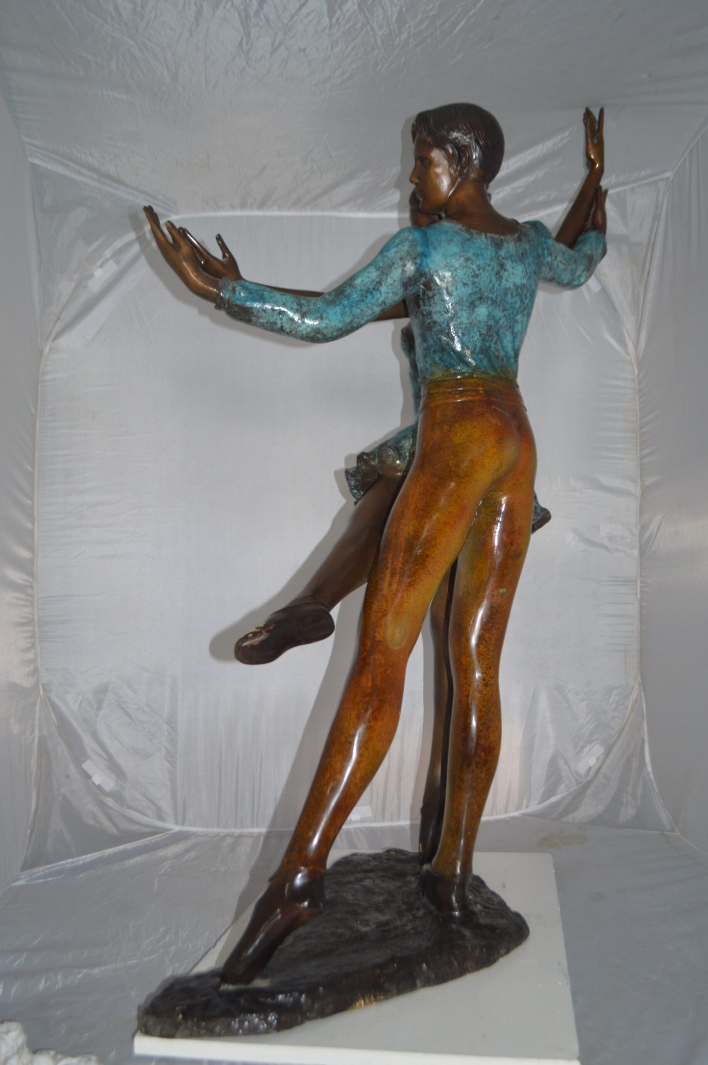 A couple of Ballerina Dancers Bronze Statue -  Size: 21"L x 38"W x 57"H.