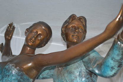 A couple of Ballerina Dancers Bronze Statue -  Size: 21"L x 38"W x 57"H.