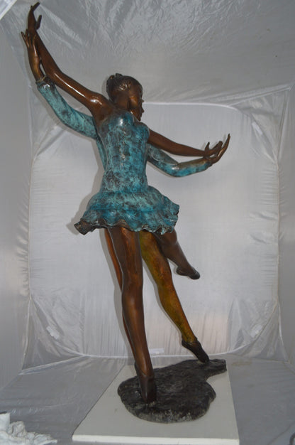 A couple of Ballerina Dancers Bronze Statue -  Size: 21"L x 38"W x 57"H.