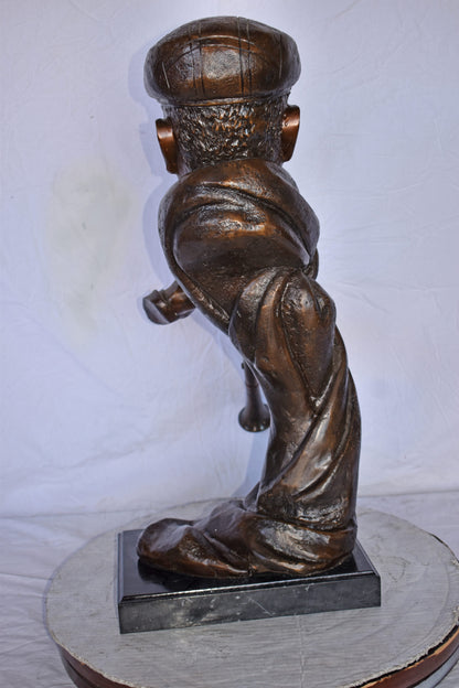 Musicista By Arnadia, Bust of Clarinet Player Bronze Statue -  17" x 25" x 31"H.