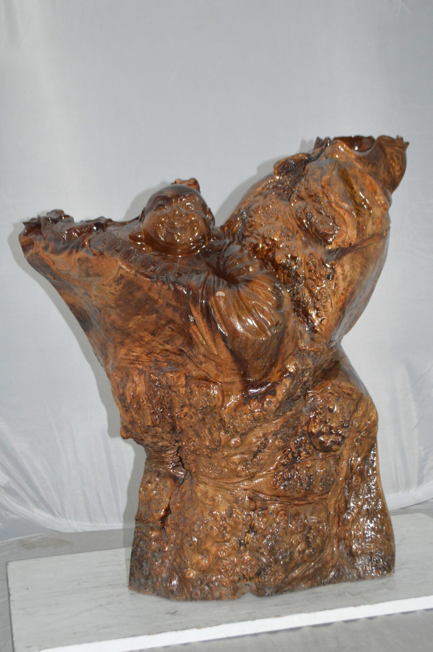 Wood Carved Buddha CC6 -  Size: 26"L x 20"W x 29"H.