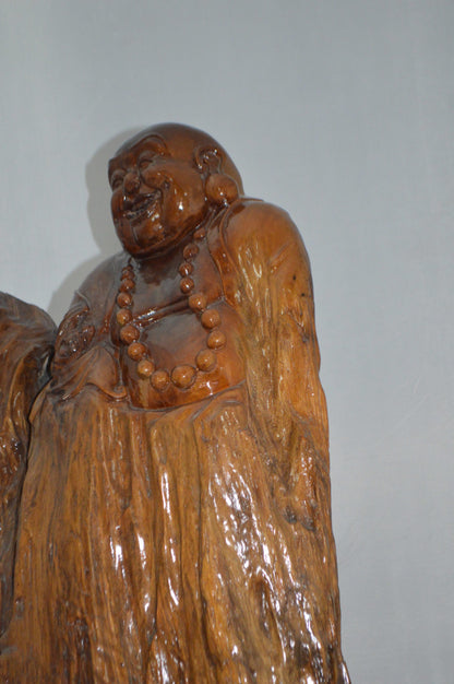 Wood Carved Buddha CC7 -  Size: 32"L x 17"W x 35"H.