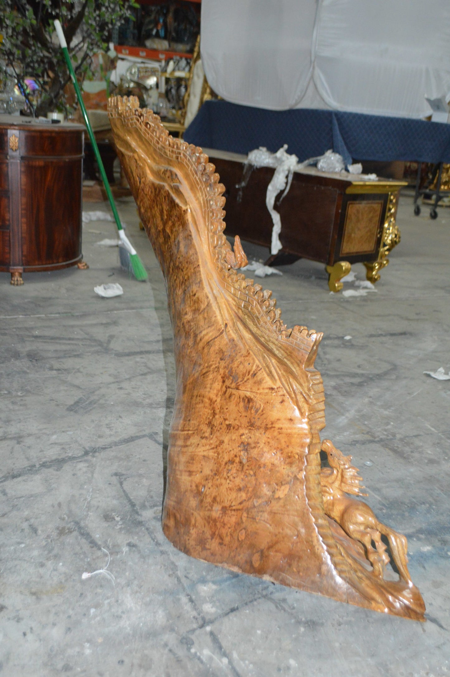 Wood Carved Horses CC8 -  Size: 60"L x 18"W x 38"H.