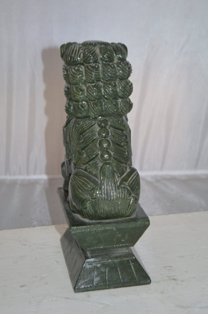 Pair of Foo Dogs Made of Jade -  Size: 7"L x 4"W x 14"H.