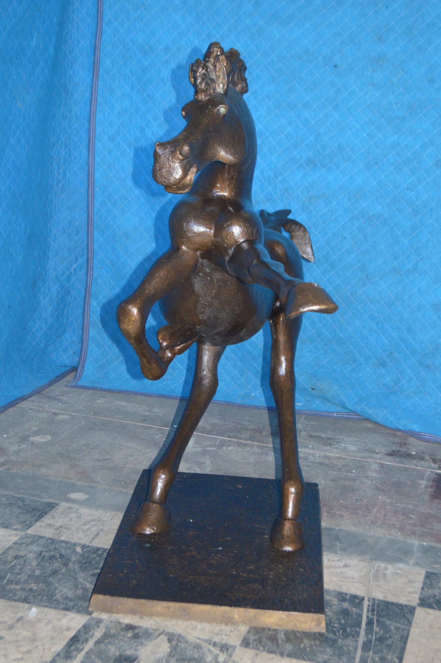 Original 2 of 9 Horse Statue by Attilio de Luca -  Size: 68"L x 19"W x 58"H.